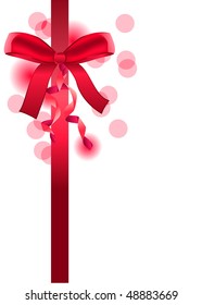 Red bow with ribbon
