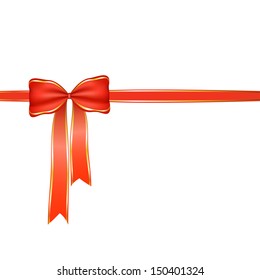 red bow ribbon christmas  vector background  holiday present gift