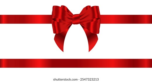 Arco vermelho com fita para decorar caixas de presente, presentes de festival, lembranças, elementos de design.
