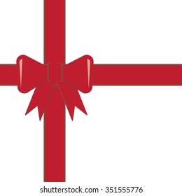 Red bow and ribbon for decoration gift-vector