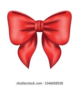 red bow ribbon decorative icon vector illustration design