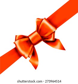 Red bow ribbon gift vector