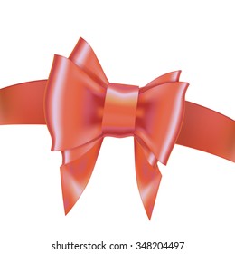  red bow ribbon gift vector