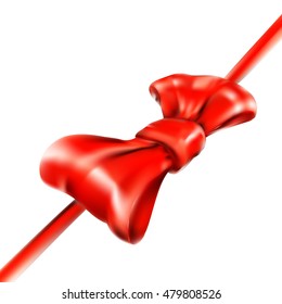 red bow ribbon gift vector