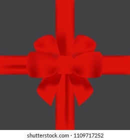 Red bow and ribbon isolated. Set of red gift bows with ribbons