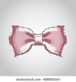 Red bow from ribbon isolated symbol, vector illustration. Modern digital style.