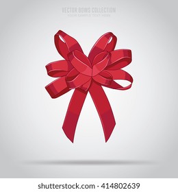 Red bow from ribbon isolated symbol, vector illustration