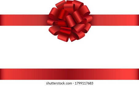 red bow and ribbon on white background