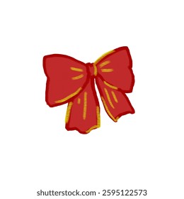 Red Bow Ribbon Ornament Illustration