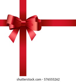 Red bow and ribbon vector