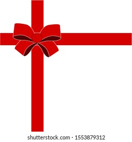red bow ribbon vector design