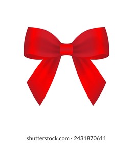Cinta de lazo rojo. Ilustración vectorial aislada sobre fondo blanco. 