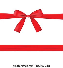 Red bow with ribbons isolated on a white background