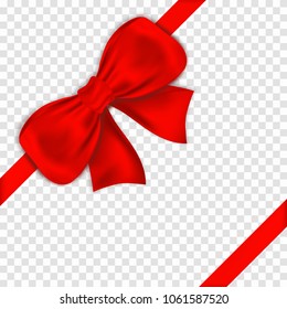 Red Bow Ribbons On Transparent Background Stock Vector (Royalty Free ...