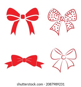 red bow set isolated on a white background
