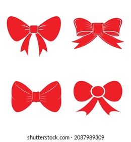 red bow set isolated on a white background