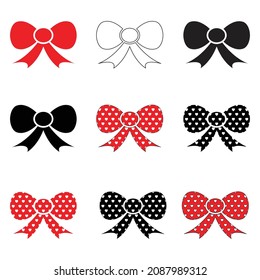 red bow set isolated on a white background