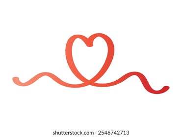 Arco rojo en la forma de un corazón de amor