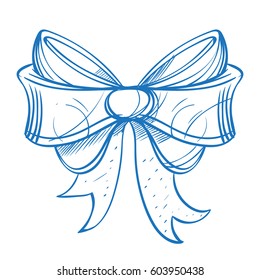 A red bow is a sketch. The elements for infographics with a hand-drawing style.