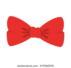 red bow tie clothes accesory vector illustration