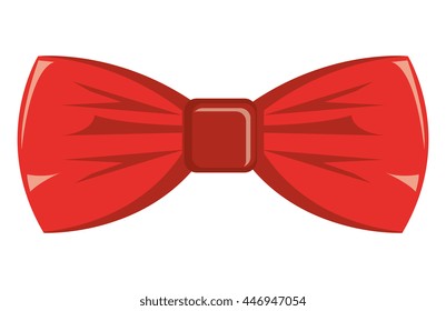 red bow tie front view over isolated background, hipster fashion concept, vector illustration 