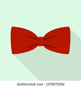 Red bow tie icon. Flat illustration of red bow tie vector icon for web design