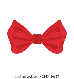red bow tie icon flat