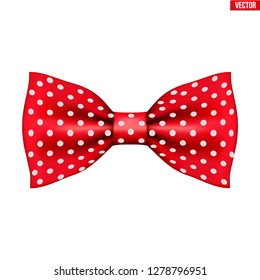 Red bow tie on a white background. Symbol of nanny and babysitter.