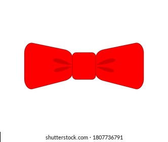 Red bow tie on white background, vector illustration