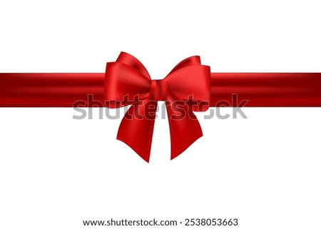 Red Bow Tie Ribbon Isolated On White Background. 
