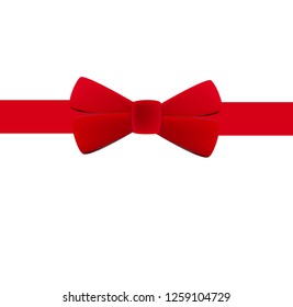 red bow tie, vector illustration.