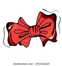 Red bow. Vector illustration for gifts, congratulations.
