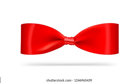 Red bow. Vector illustration isolated on white background. Can be use for decoration gifts, greetings, holidays, etc. EPS10.