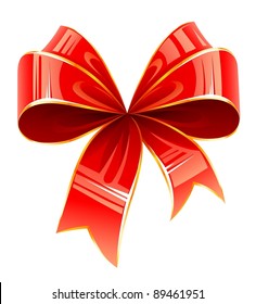 red bow vector illustration isolated on white background