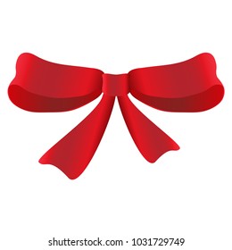 red bow vector illustration on white background
