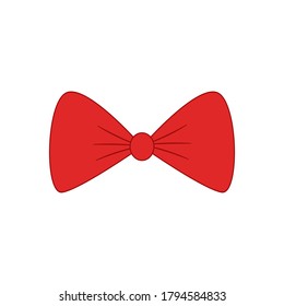 Red bow. Vector illustration on white background. Can be use for decoration gifts, greetings, holidays, etc.