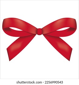 Red bow vector, illustration, symbol