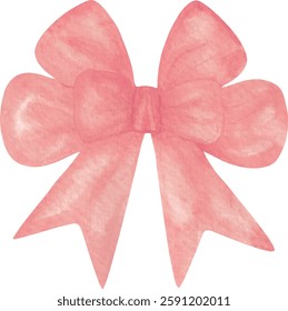 red bow, vector illustration, watercolor style, satin bow, festive, Greeting cards, invitations, birthday, party, baby shower, event, holiday, wedding card, baby shower	