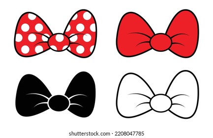 red bow vector isolated on white background