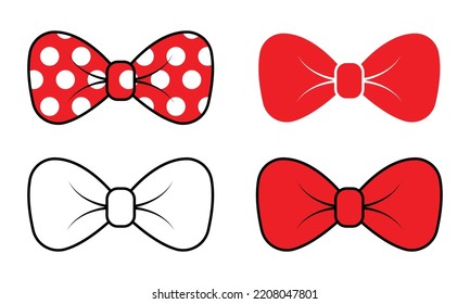 red bow vector isolated on white background