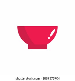 Red Bowl flat icon.You can be used bowl icon for several purposes like: websites, UI, UX, print templates, presentation templates, promotional materials, web and mobile phone apps