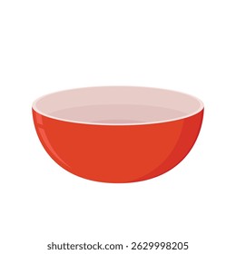 Red bowl icon isolated on white background vector illustration. Red bowl isolated vector.