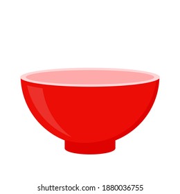 red bowl icon logo isolated on white background vector illustration.