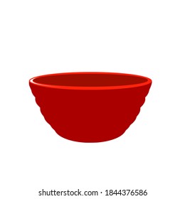 Red bowl icon sign on white background vector illustration.