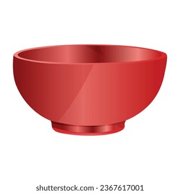 Red Bowl Isolated on White Background