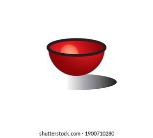 Red Bowl isolated. Vector illustration and symbol