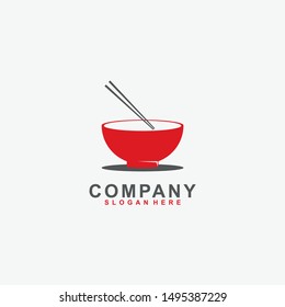 Red Bowl Logo Design. Vector Illustration