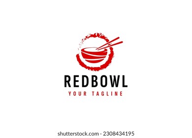 red bowl logo vector icon illustration