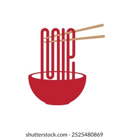 Red bowl Noodles Logo Templates. Suitable for any business related to ramen, noodles, Korean food, Japanese food or any other business