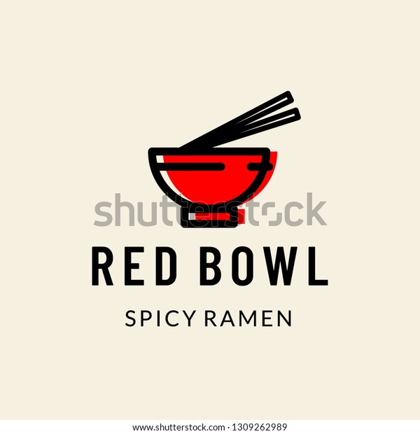 Red Bowl Spicy Ramen Logo Icon Stock Vector (Royalty Free) 1309262989